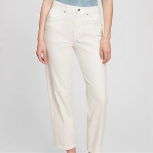 GAP high rise barrel jeans in Dove White